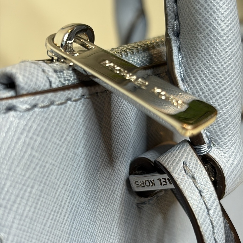 Michael Kors | Blue Sutton Saffiano Leather Removable Crossbody Satchel Bag - Picture 7 of 17